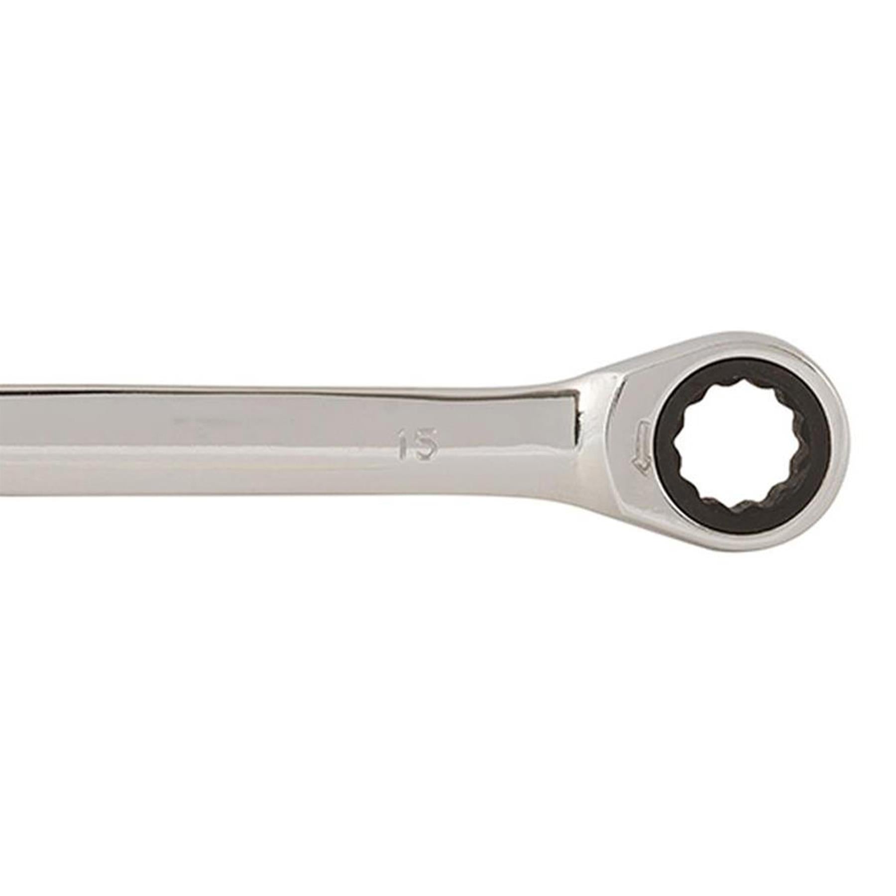 Fixed Head Ratchet Metric Spanner – Open-End Ring Combination, 15mm By Dapetz - Dapetz