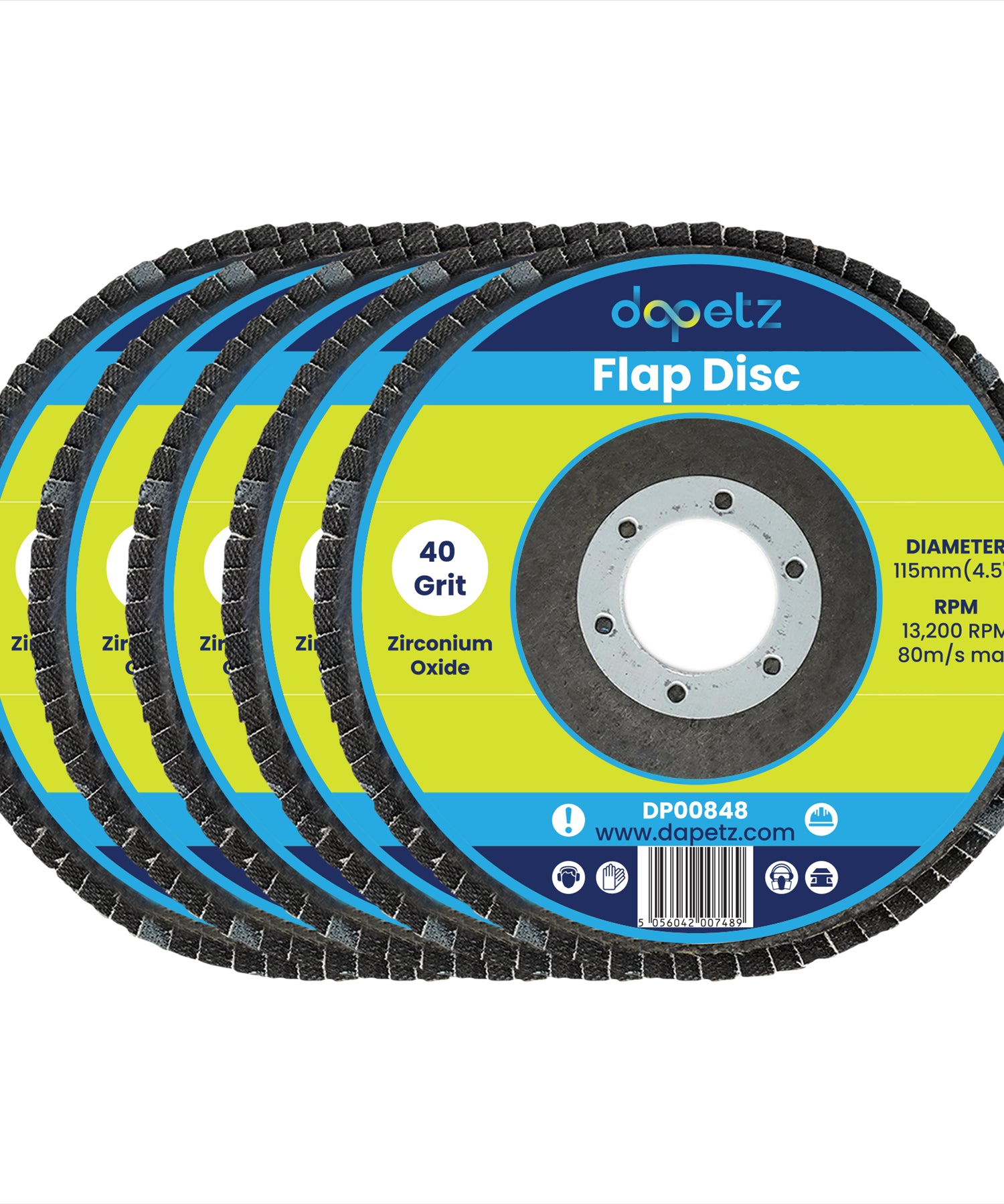 10pcs Flap Grinding Sanding Discs 115mm 4.5" 40/80 Grit Angle Wheel by Dapetz