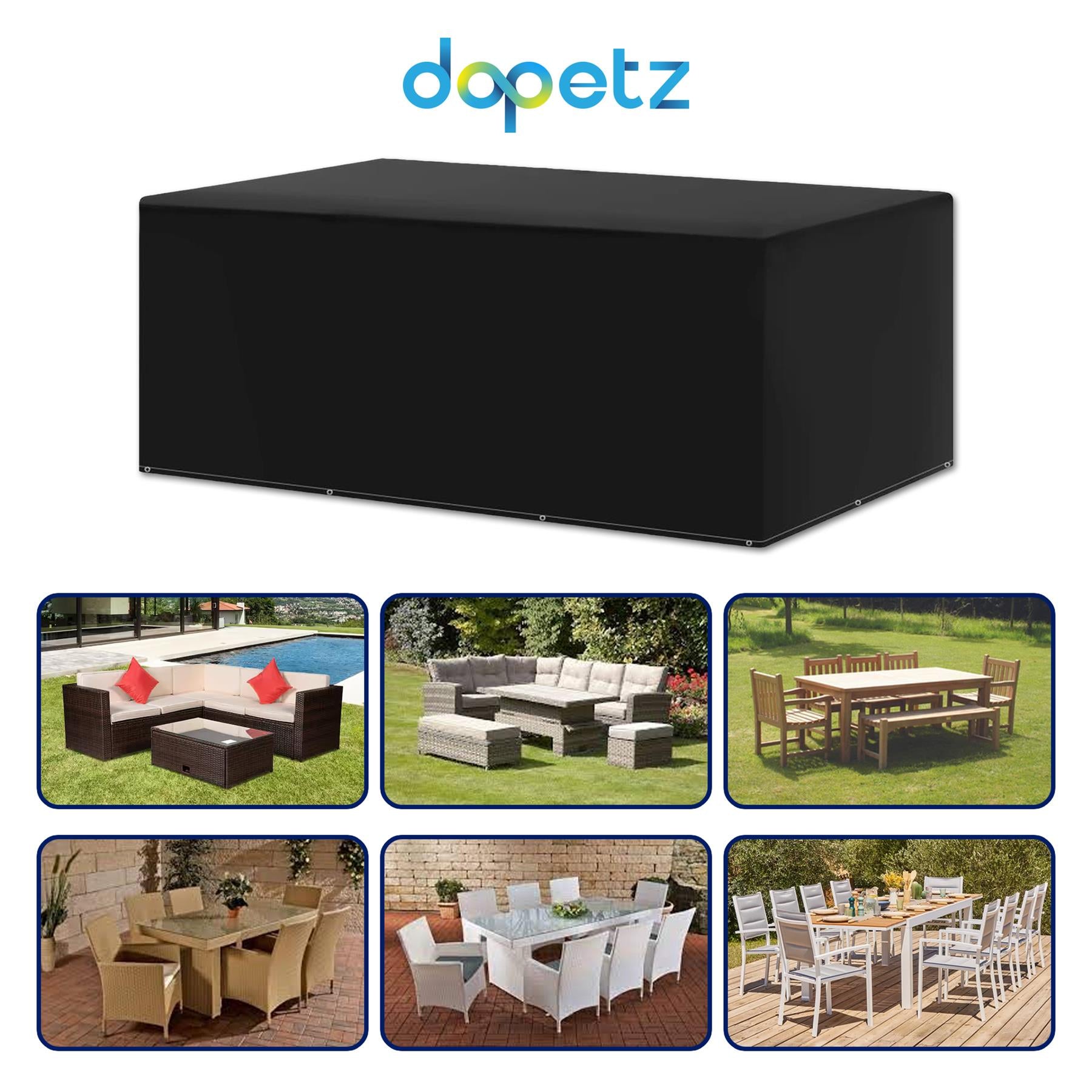 Waterproof Patio Heavy Duty Rectangle 420D Polyester Table By Dapetz