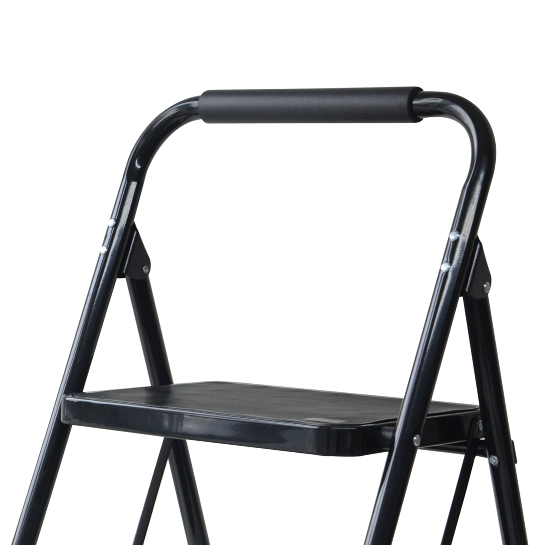 2 Step Ladder Folding Portable Compact Heavy Duty Iron Anti-Slip Mat Stool