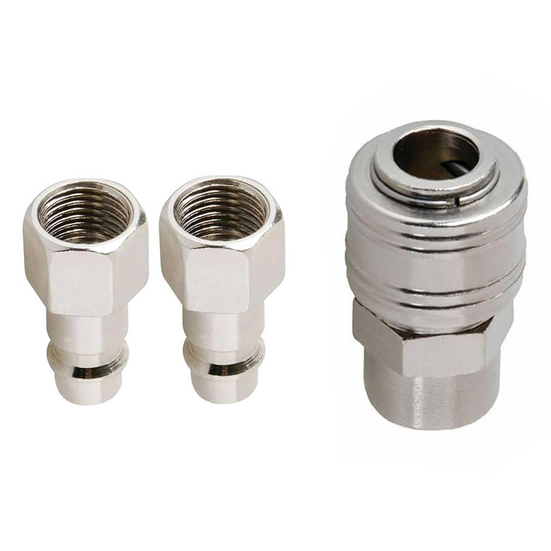 Euro Air Line Hose Quick Connector Bayonet Coupler Set 5 Pc - Durable Pneumatic Air Tool Couplers for Air Compressor Hoses By Dapetz