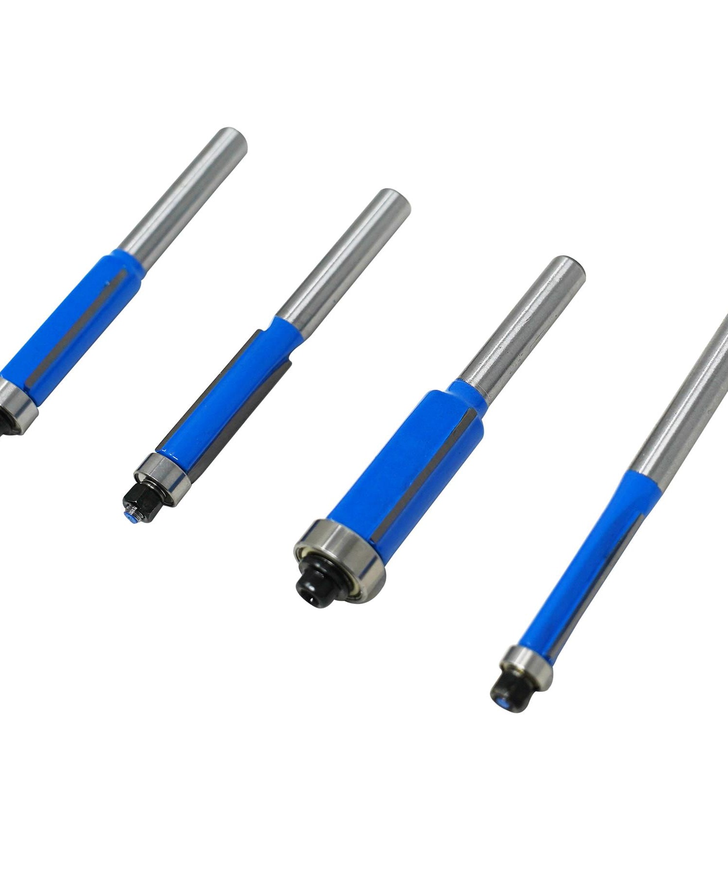 4Pc Flush Trim Router Bit Set Bottom Bearing Pattern Milling Cutter 1/4" Shank