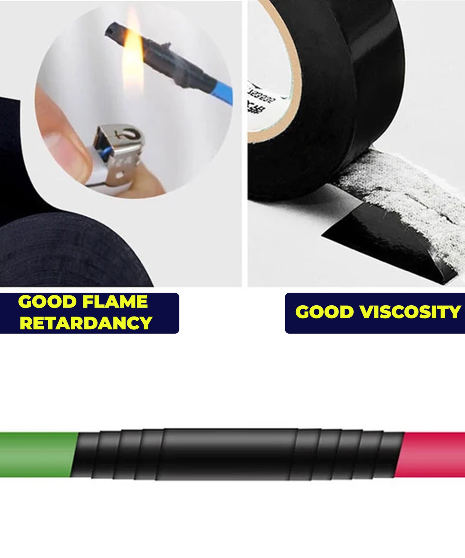 10PCS Electrical PVC Insulating Tape 19mm x 33m Flame Retardent Black By Dapetz