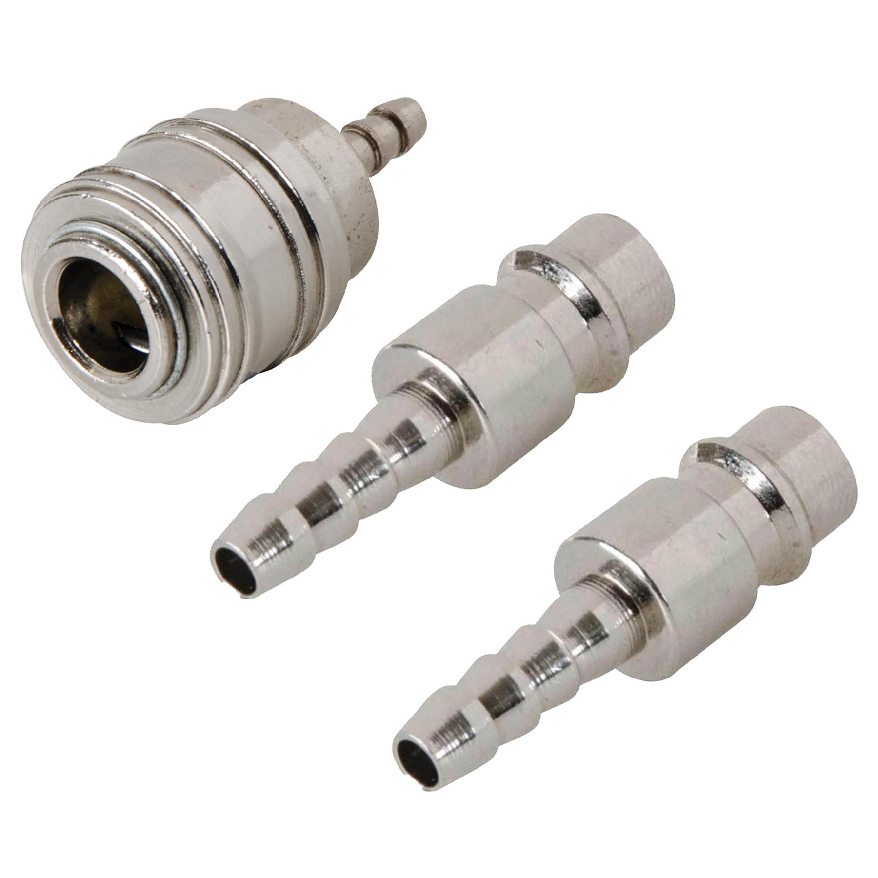 3Pc Euro Air Line Hose Fitting Connector Quick Release Coupler Barb Bayonet 6mm