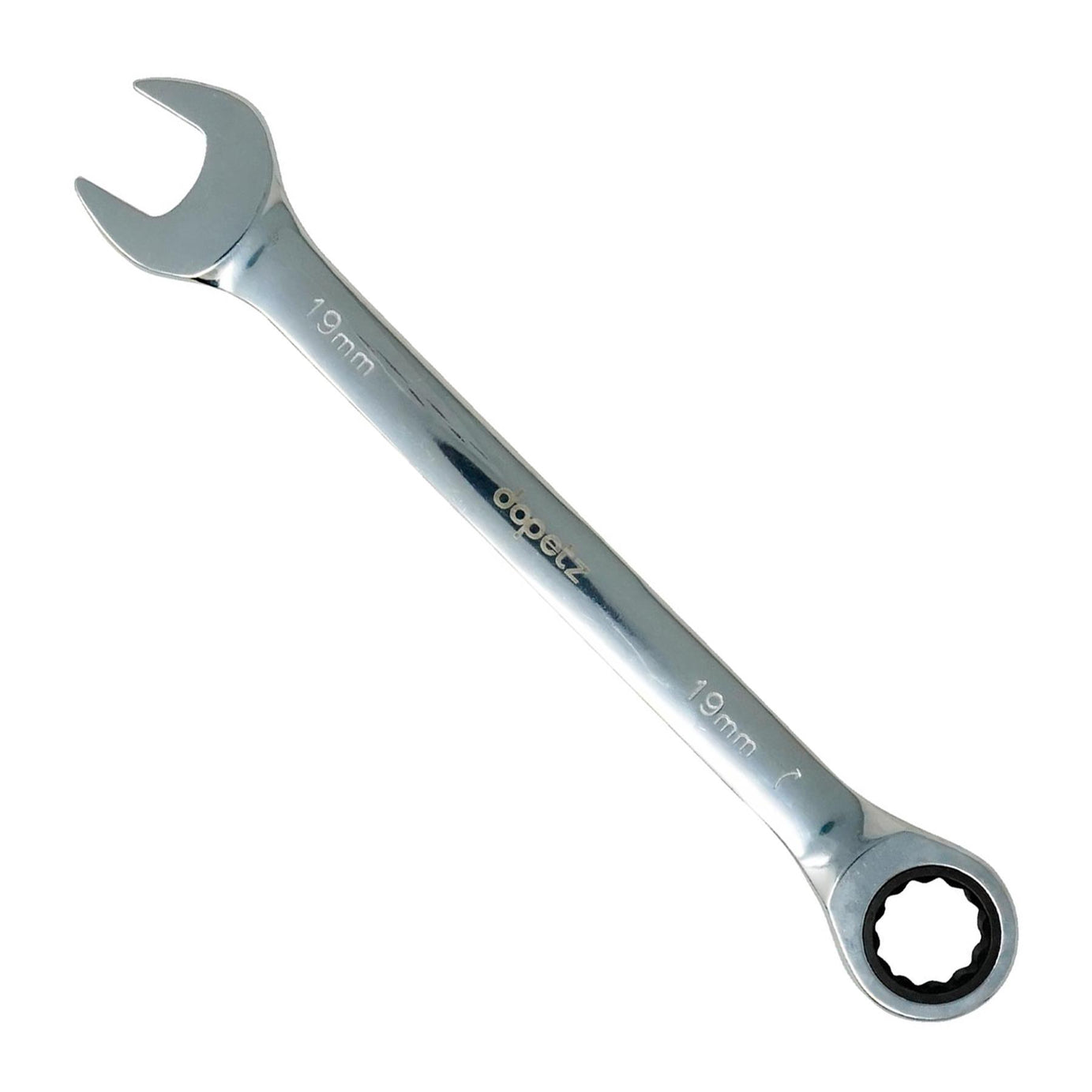 Fixed Head Ratchet Metric Spanner Open End Ring Combination 19mm