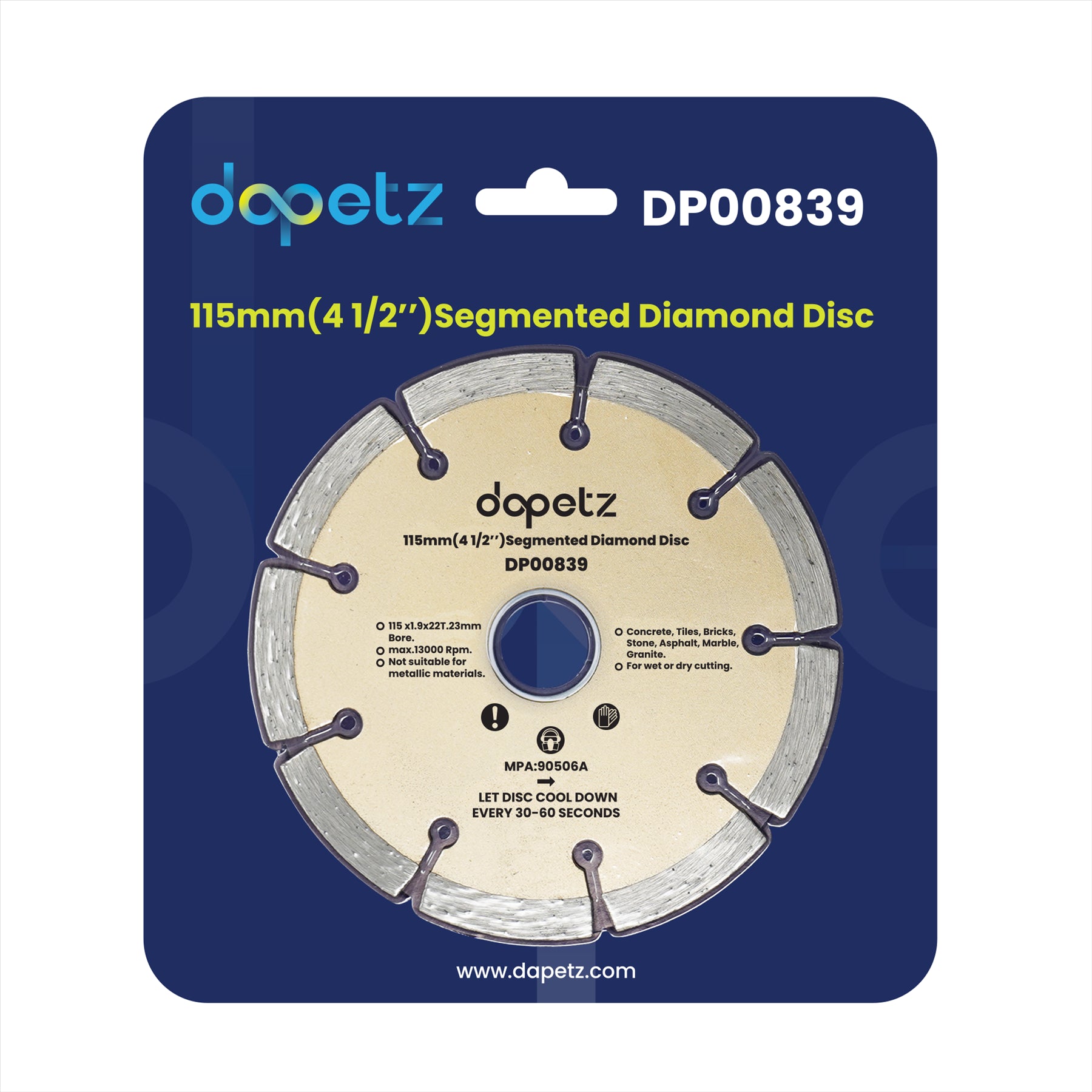 3x 115mm 4.5" Diamond Angle Grinder Grinding Stone Brick Concrete Cutting Disc 3