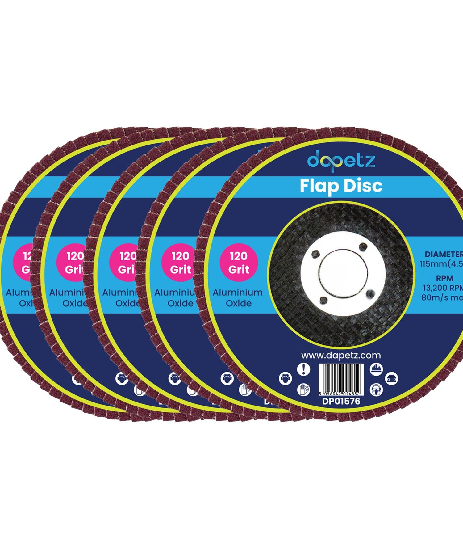 5pcs Flap Grinding Sanding Discs 115mm 4.5" 120 Grit Aluminium Oxide Angle Wheel For Bosch By Dapetz