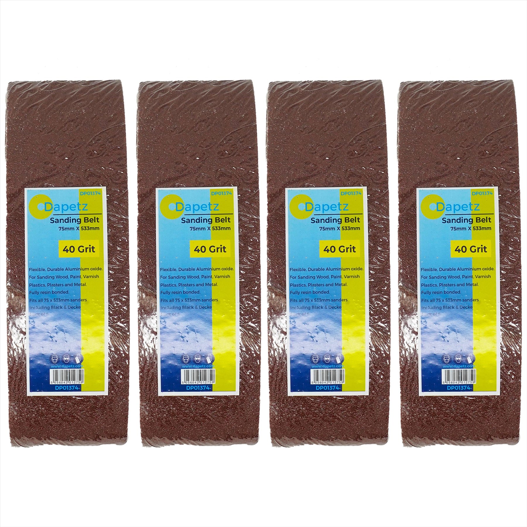 (Pack of 20) Power Tool Sander Sanding Belt 75 x 533mm 40 Grits Coarse – Ideal for DIY Projects by Dapet