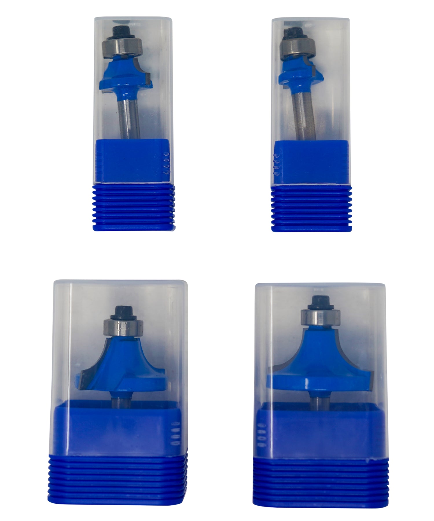 1/4" Shank Round Over Router Bit Set – 4Pc Woodworking Cutter