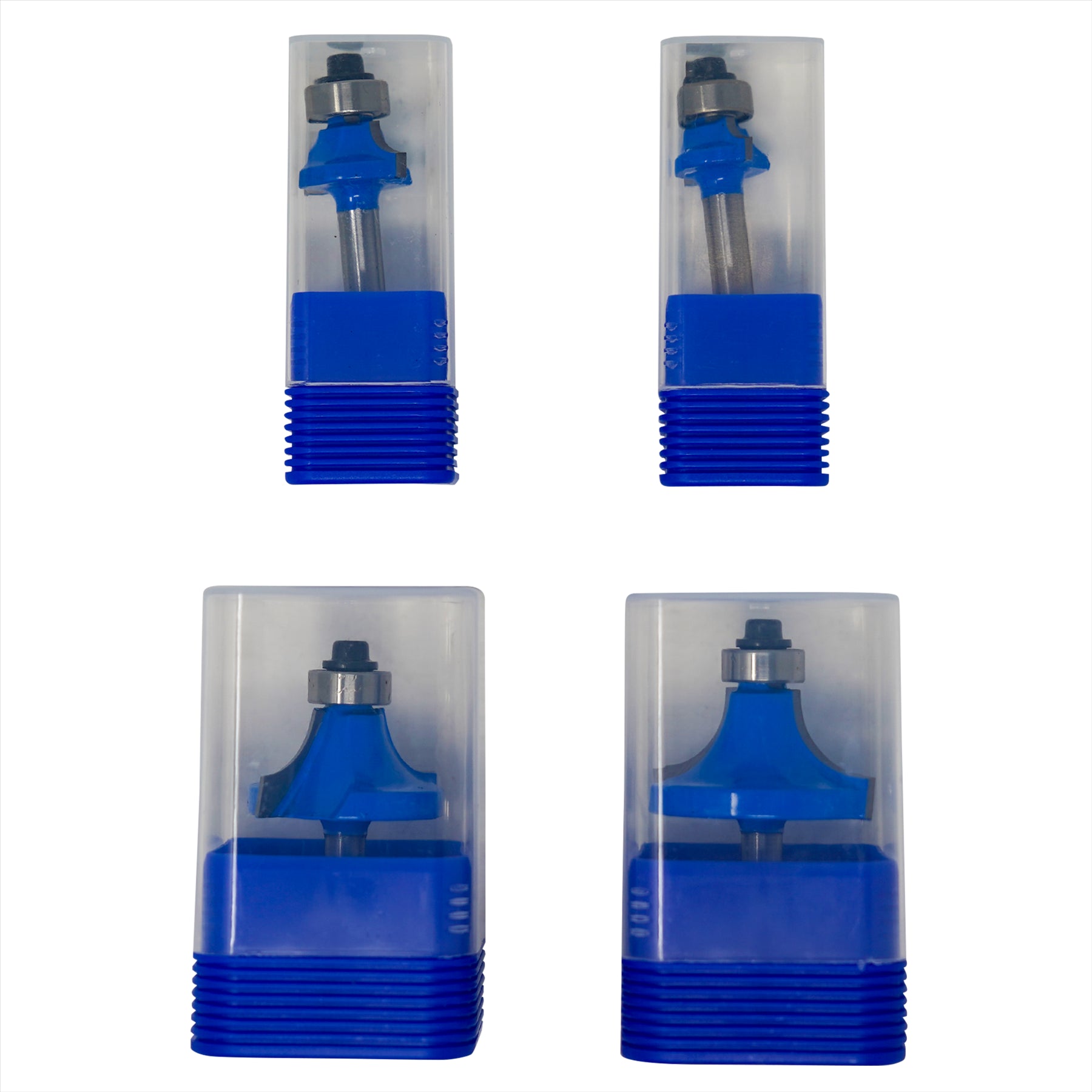 1/4" Shank Round Over Router Bit Set – 4Pc Woodworking Cutter