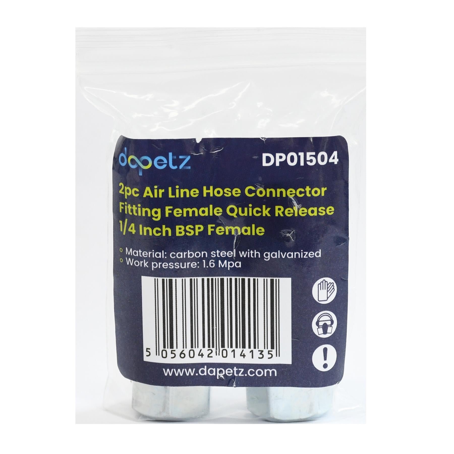 Vertex Air Line Fitting Quick Release Compressor Air Hose 1/4" Female Thread 2PC