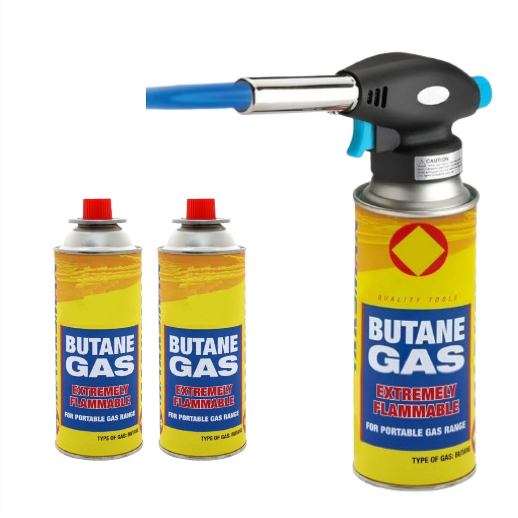 Blow Torch Butane Gas Auto Chef Creme Brulee Cooking Soldering Camping 2 Gas Can