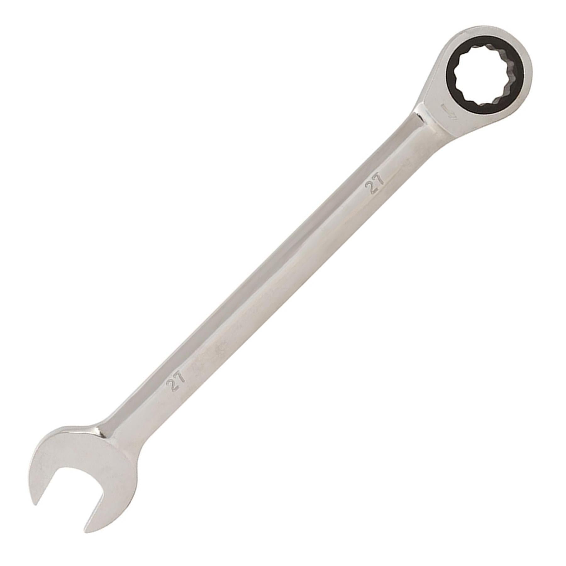 Fixed Head Ratchet Metric Spanner Open End Ring Combination 27mm