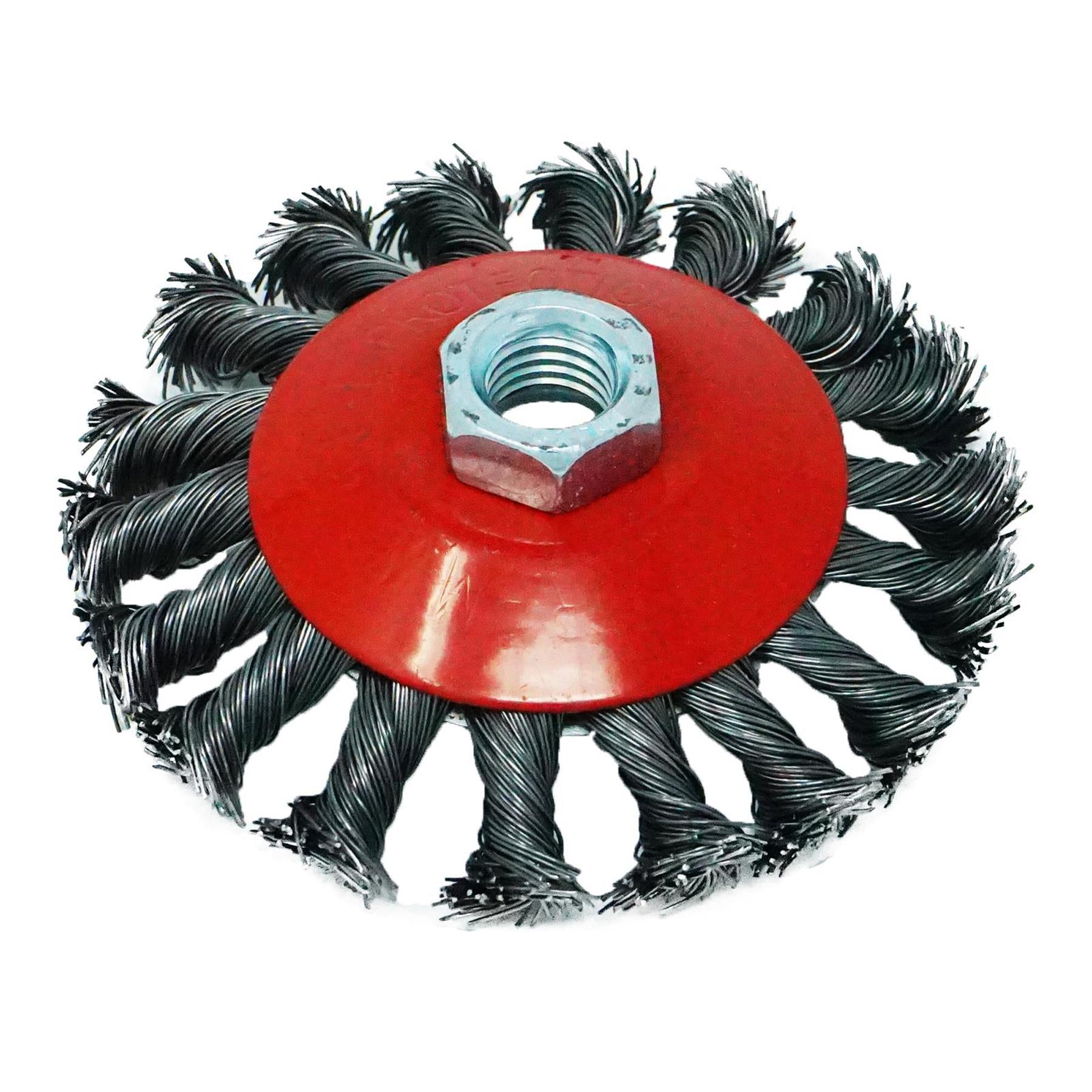 Twist Knot Wire Brush / Wheel 115mm For Angle Grinder Sanding M14 4" 100mm by Dapetz