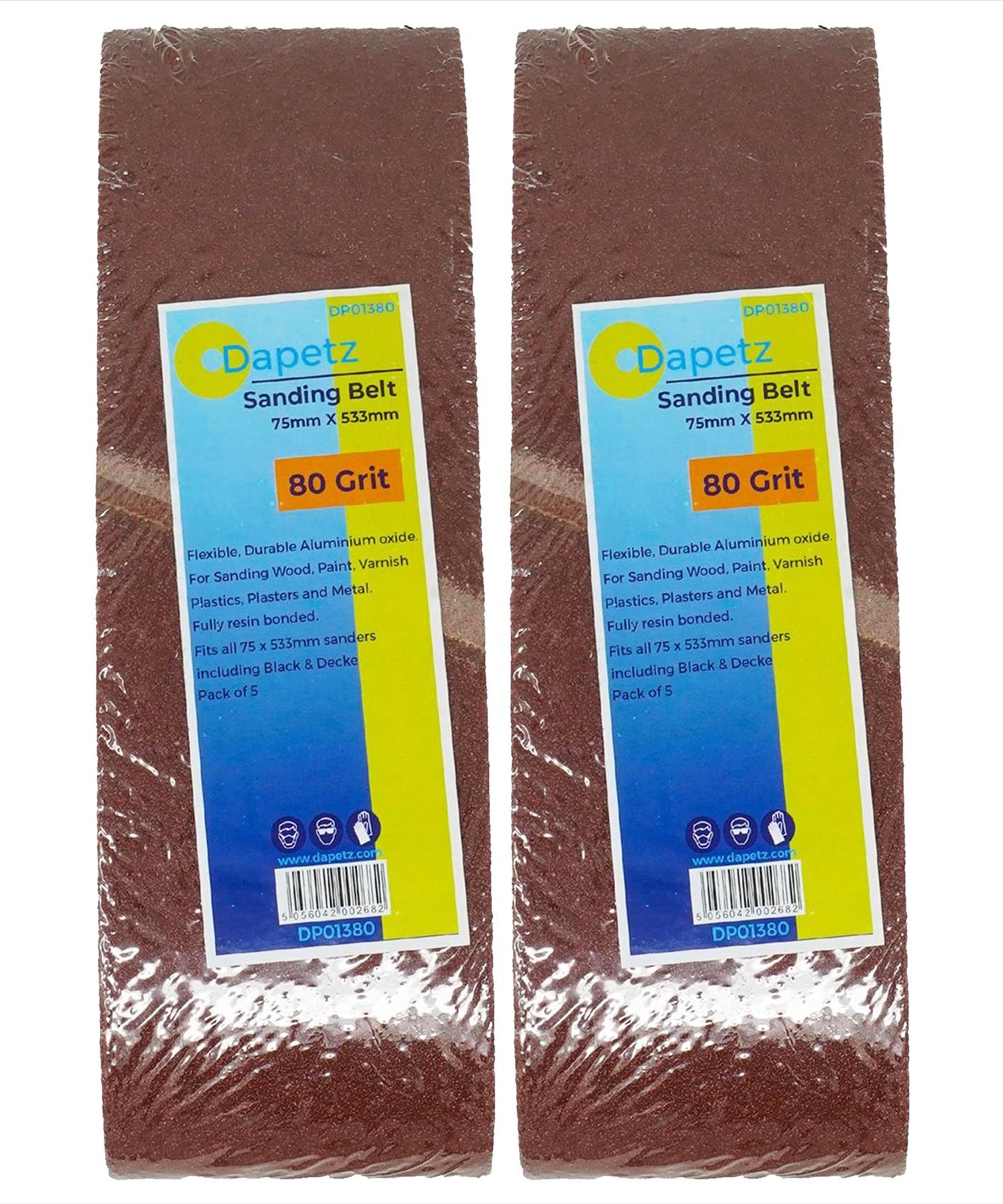 10 x Sanding Belts 75 x 533mm 80 Grits  Dapetz  Sanders MAKITA / BOSCH etc.