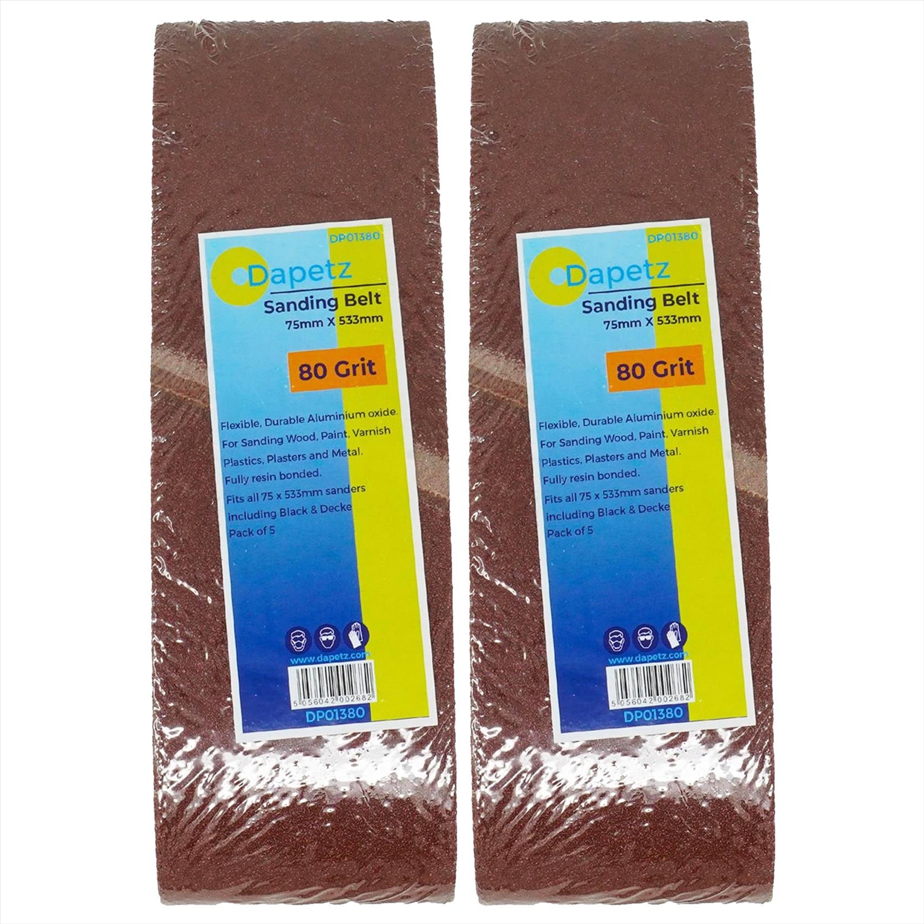 10 x Sanding Belts 75 x 533mm 80 Grits  Dapetz  Sanders MAKITA / BOSCH etc.