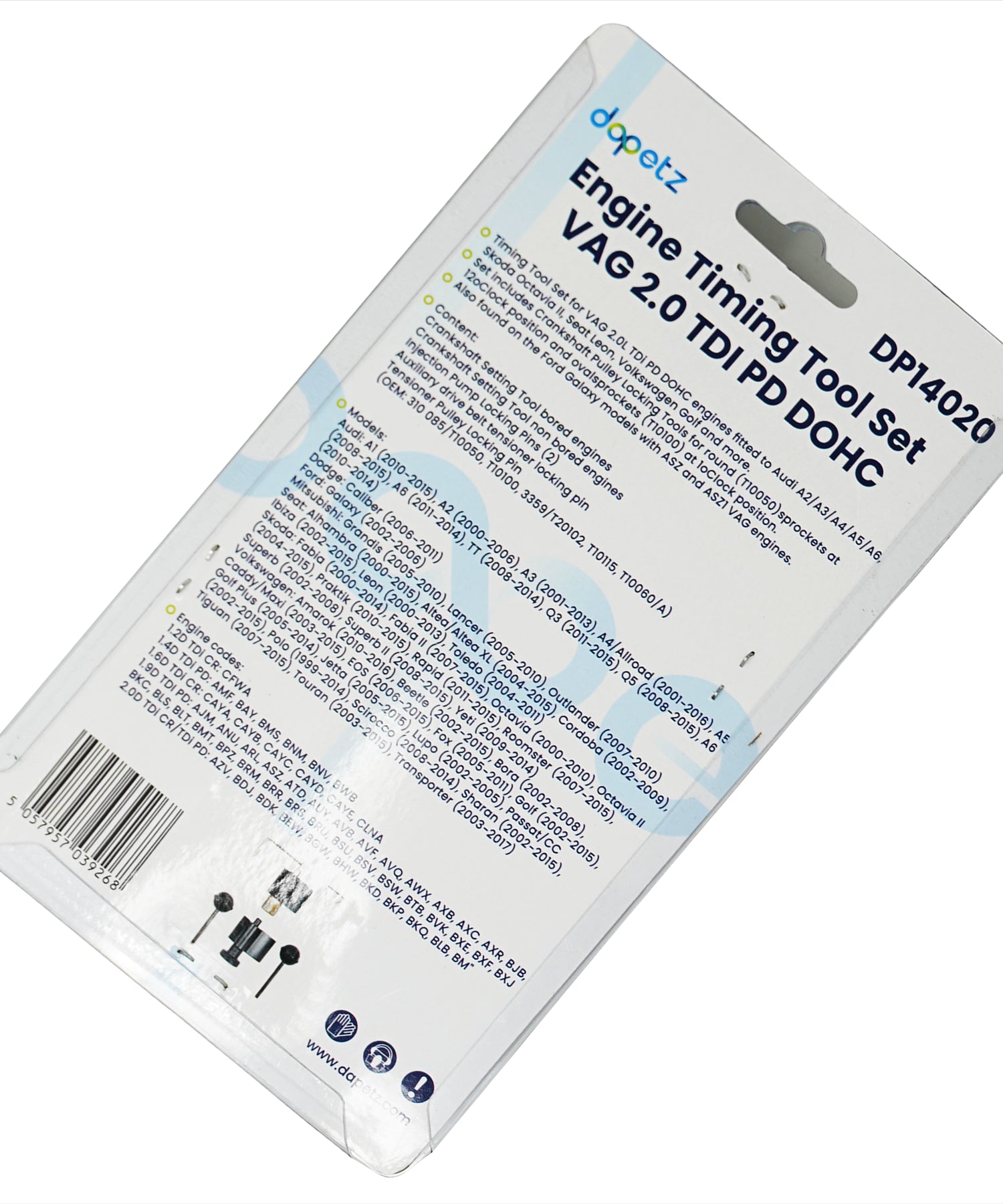 Engine Timing Tool Set VAG 2.0 TDI PD DOHC by Daptez