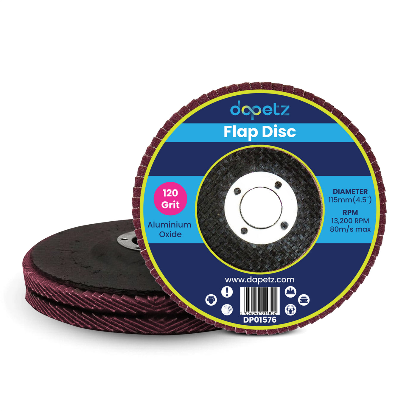 2pcs Flap Grinding Sanding Discs 115mm 4.5" 120 Grit Aluminium Oxide Angle Wheel For Bosch By Dapetz