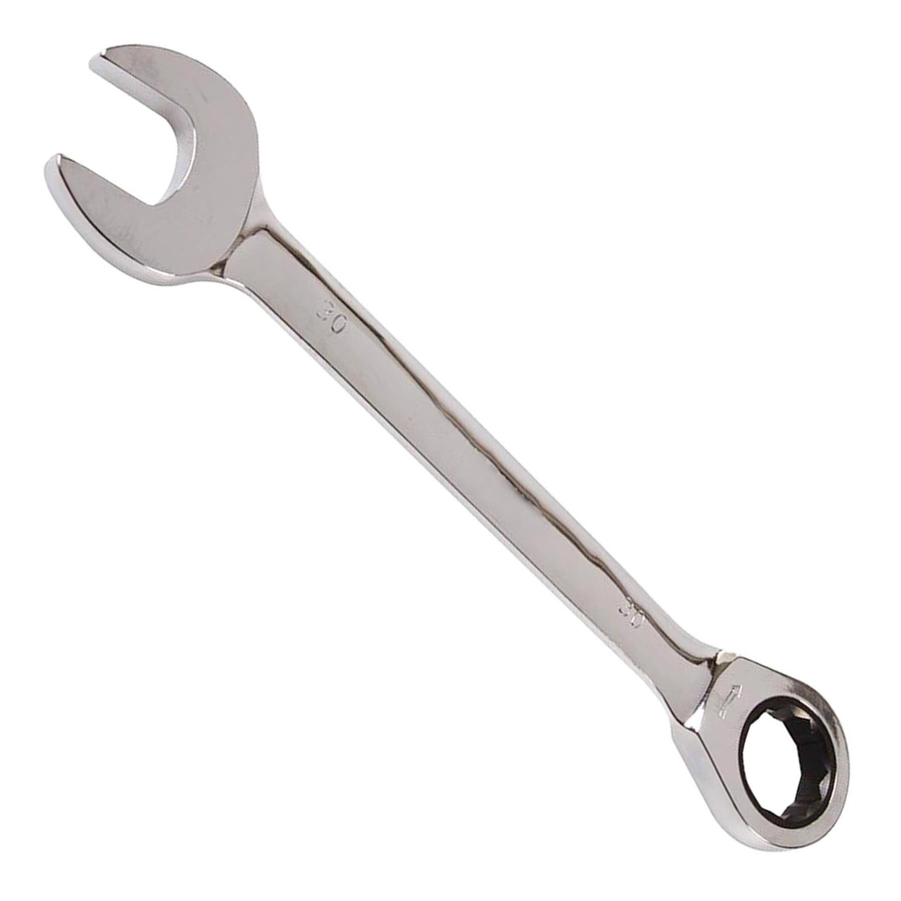 Fixed Head Ratchet Metric Spanner Open End Ring Combination - 30mm - Dapetz