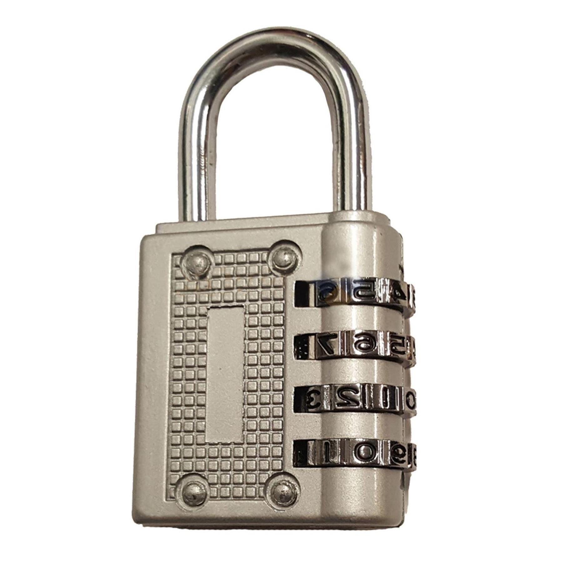 4 Digit Combination Padlock Heavy Duty Outdoor Lock Gym Travel Luggage Locker Grey