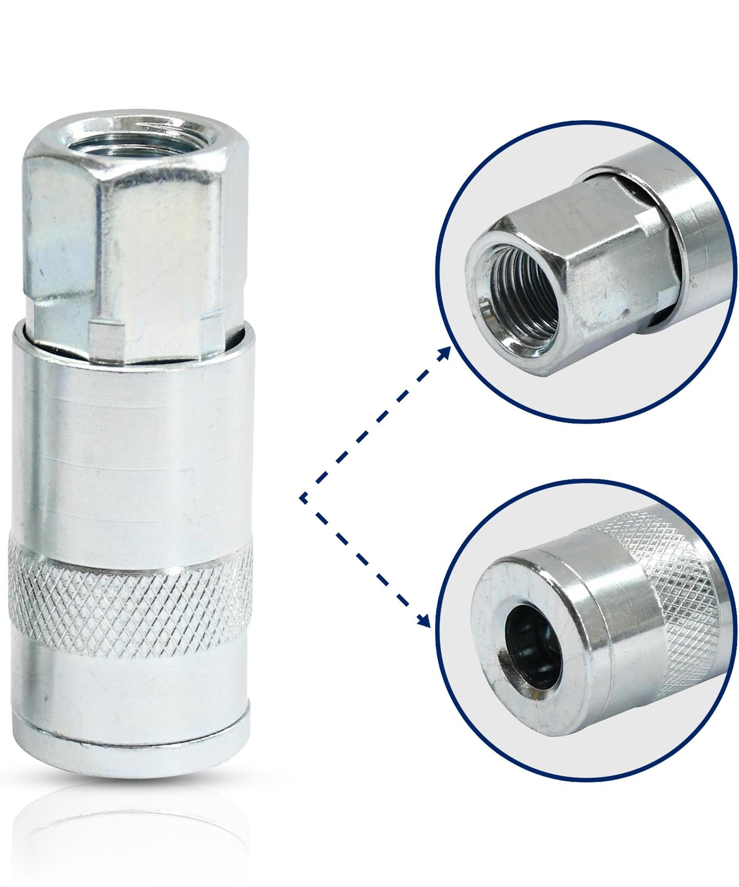 Vertex Air Line Fitting Quick Release Compressor Air Hose 1/4" Female Thread 2PC