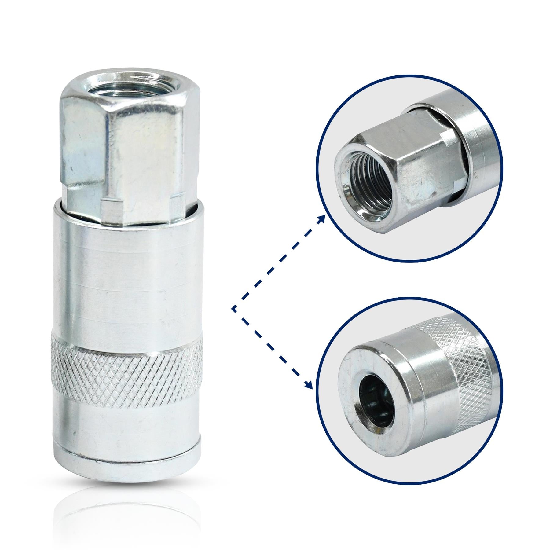 Vertex Air Line Fitting Quick Release Compressor Air Hose 1/4" Female Thread 2PC