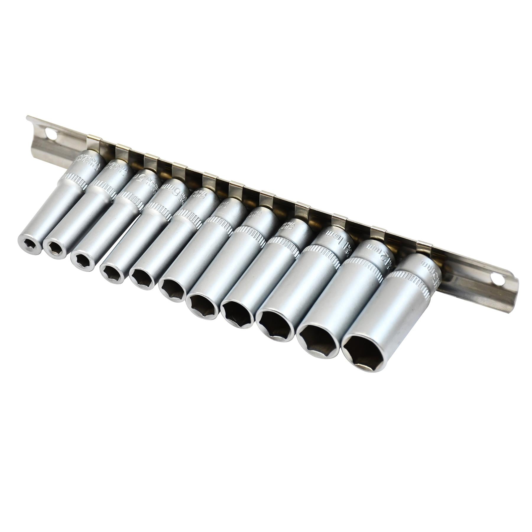 1/4" Deep Socket Set 11Pc 4 - 13mm Deep Drive Sockets Cr-V Long Reach By Dapetz