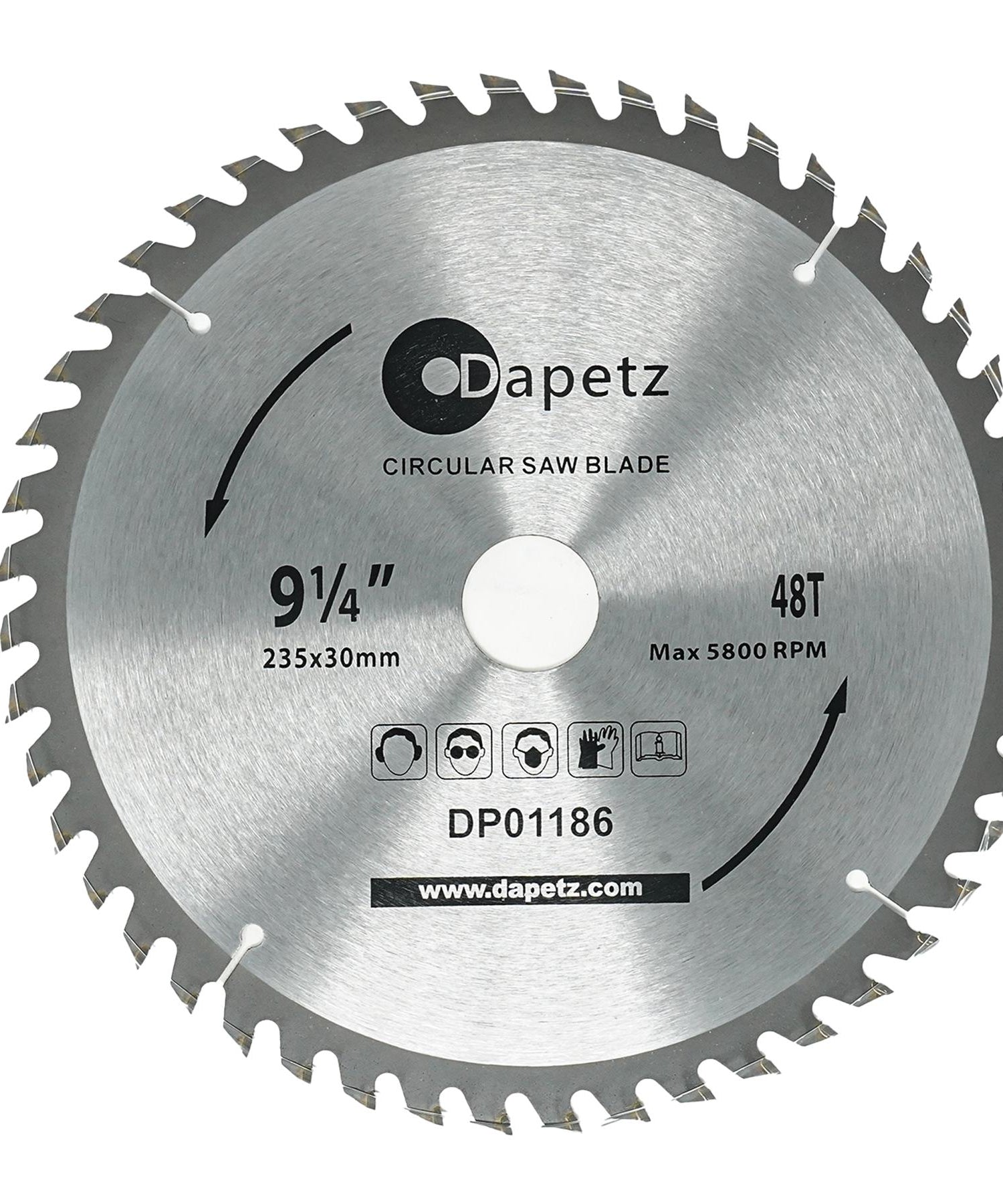 (Pack of 3) Circular Saw Blades 235mm Dia | 24, 40 & 48 Teeth 30mm Bore TCT Saw Disc for Wood by Dapetz