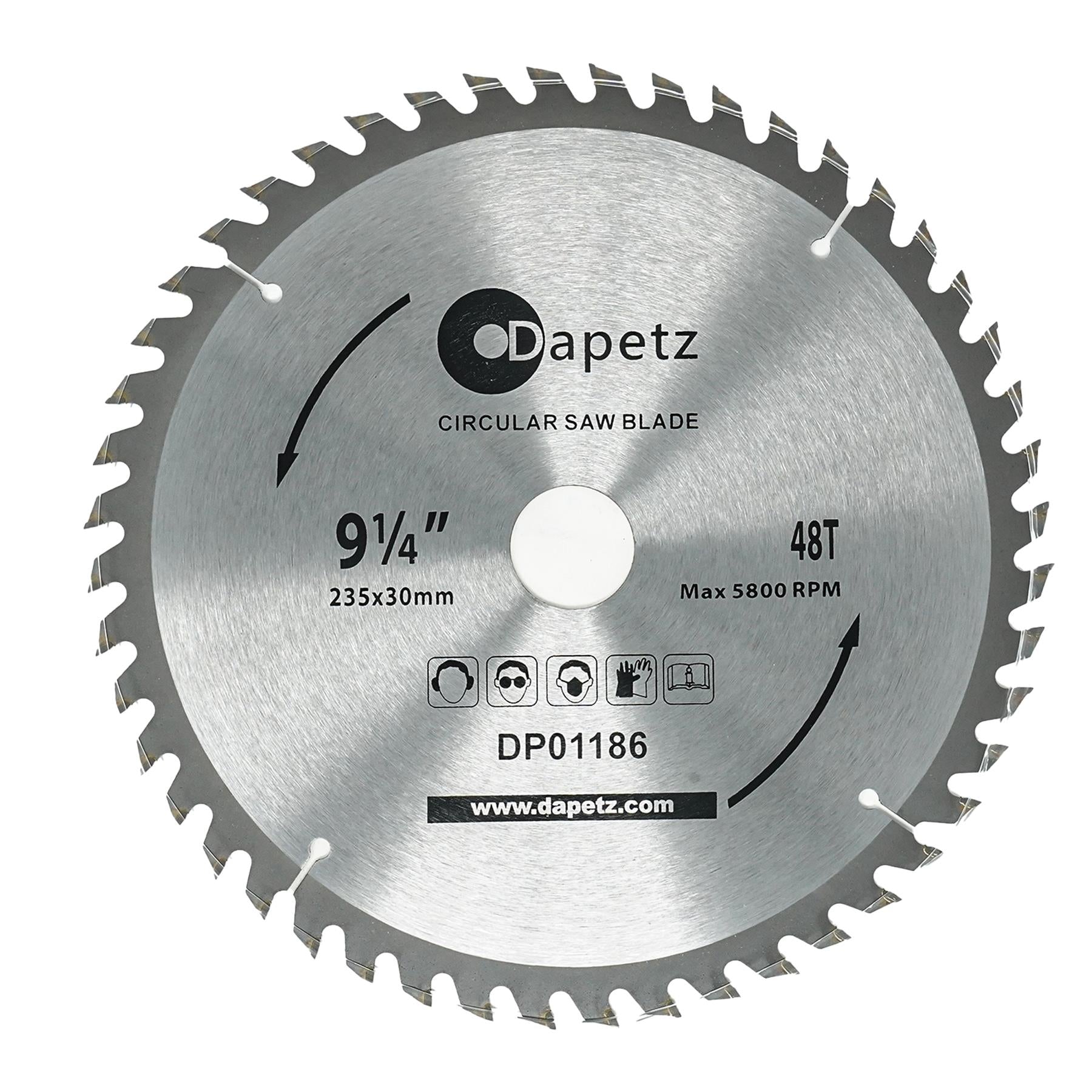 (Pack of 3) Circular Saw Blades 235mm Dia | 24, 40 & 48 Teeth 30mm Bore TCT Saw Disc for Wood by Dapetz