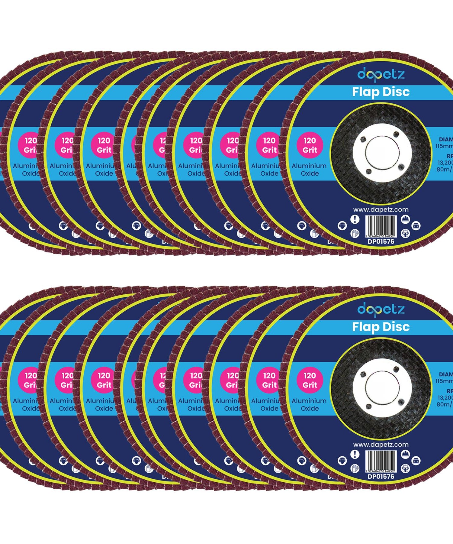 20PCs Flap Grinding Sanding Discs 115mm 4.5" 120 Grit Aluminium Oxide Angle Wheel For Bosch By Dapetz