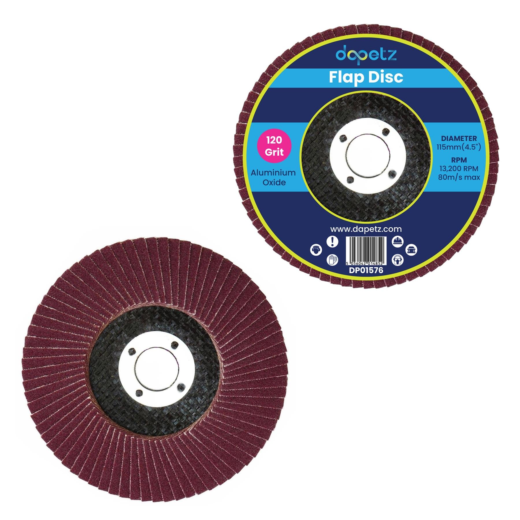 50pcs Flap Grinding Sanding Discs 115mm 4.5" 120 Grit Aluminium Oxide Angle Wheel For Bosch By Dapetz