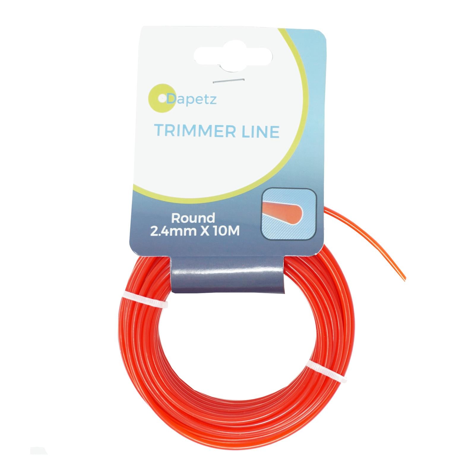 Round Strimmer Cord Line Wire String Nylon Petrol Trimmer 10m x 2.4mm by Dapetz