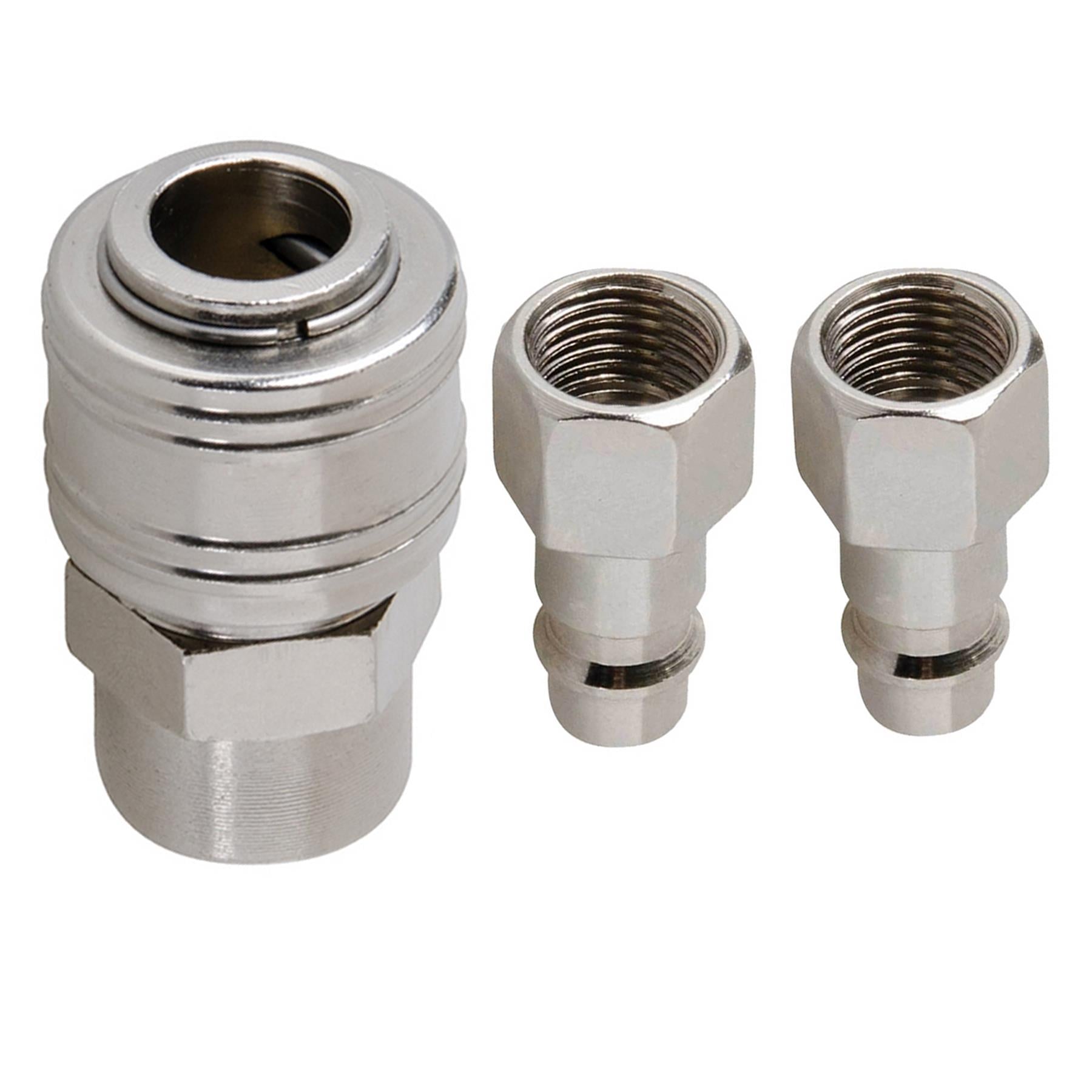 Female Euro Air Line Hose Fitting Connector Quick Release Coupler 1/4" BSP 3Pcs