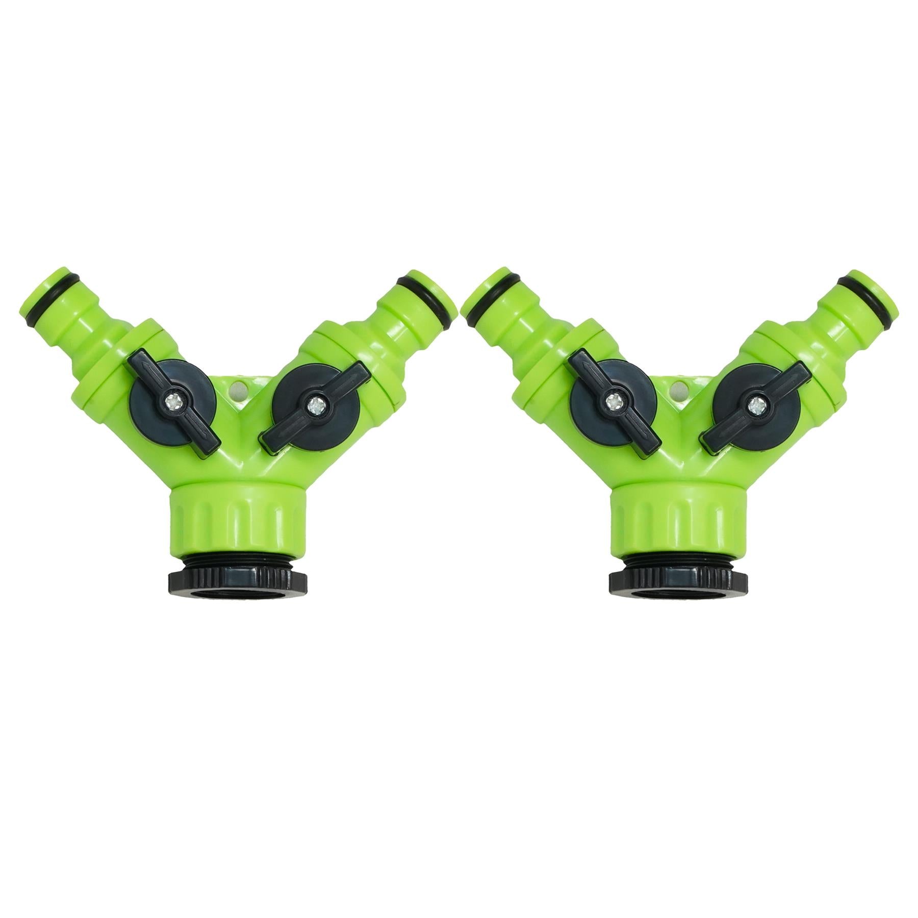 2PCS Hose Pipe Splitter 2 Way Connector Adaptor Garden Tap Individually Switched By Dapetz