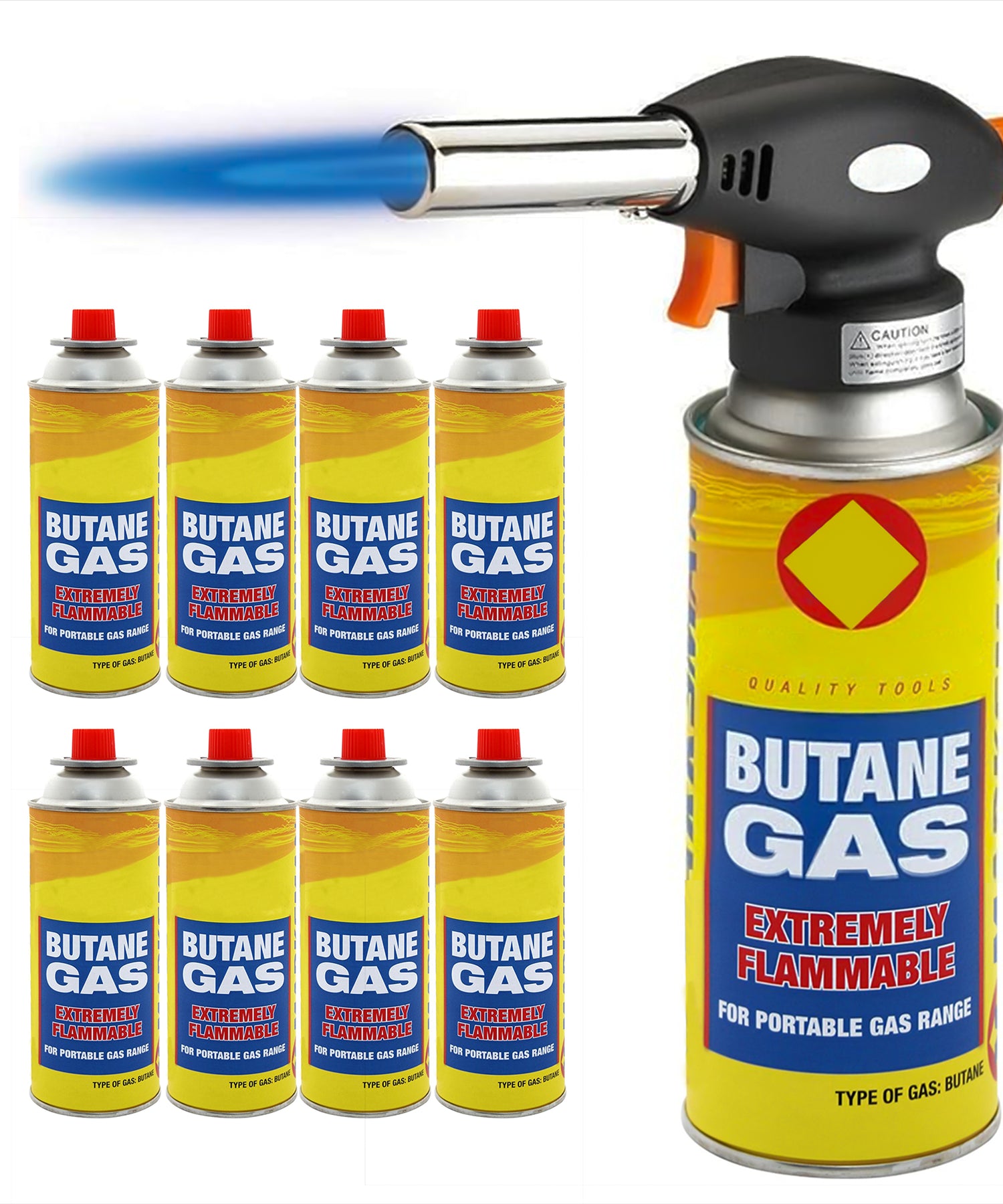 Blow Torch Butane Gas Auto Chef Creme Brulee Cooking Soldering Camping 8 Gas Can