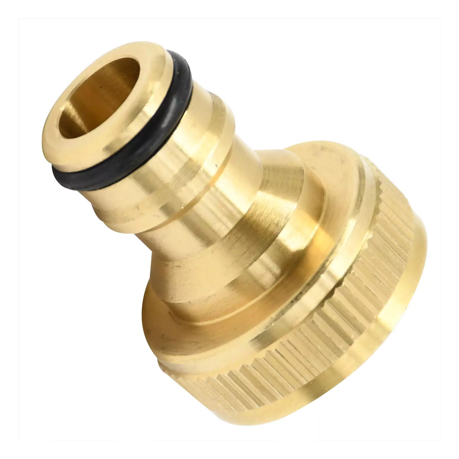 2x Brass Hose Tap Connector 3/4" Threaded Garden Water Pipe Adaptor Fitting By Dapetz