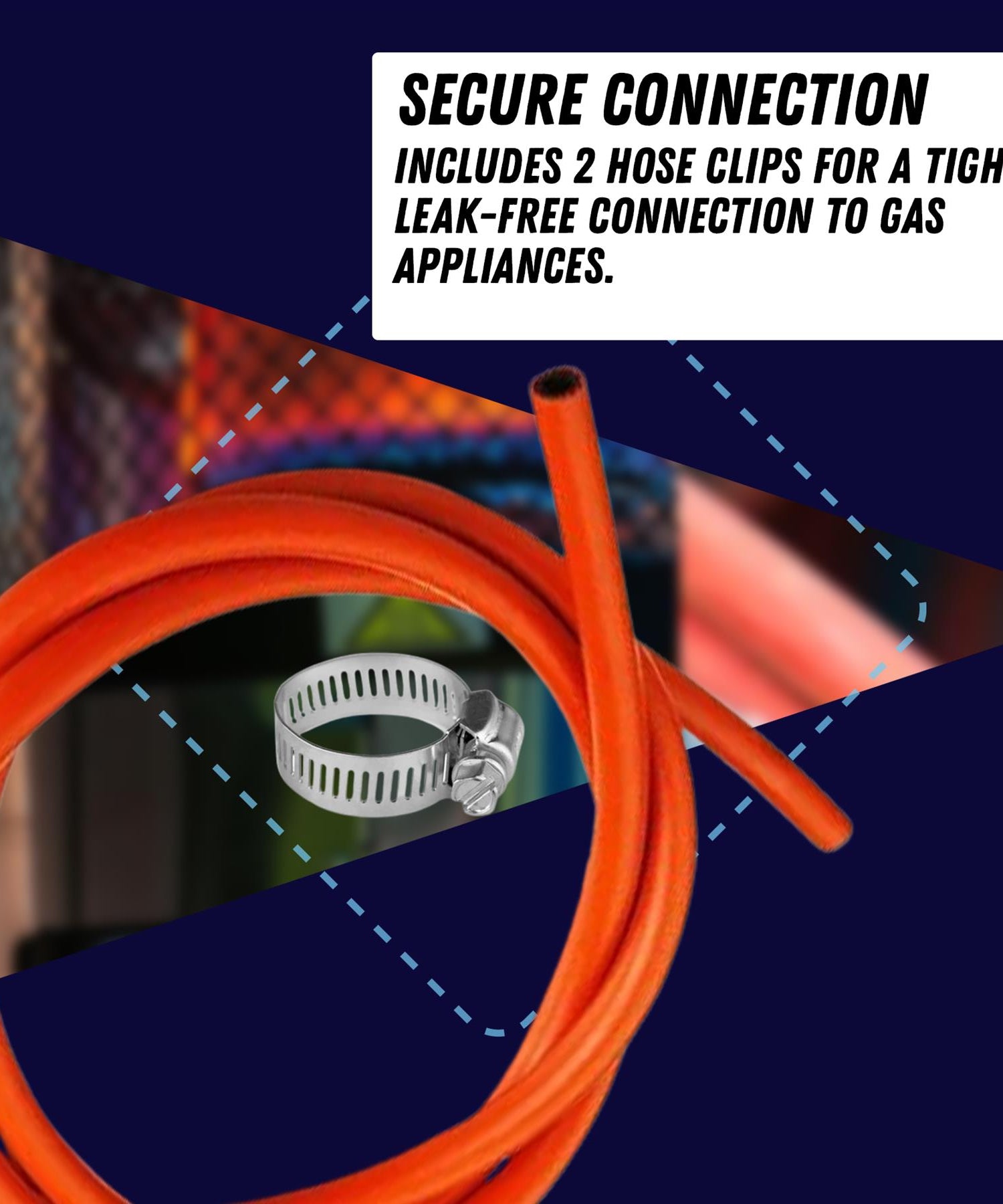 Hand Wheel Propane Gas Regulator Kit 2 Metre 8mm ID Hose Pipe And 2 Clips 37mbar