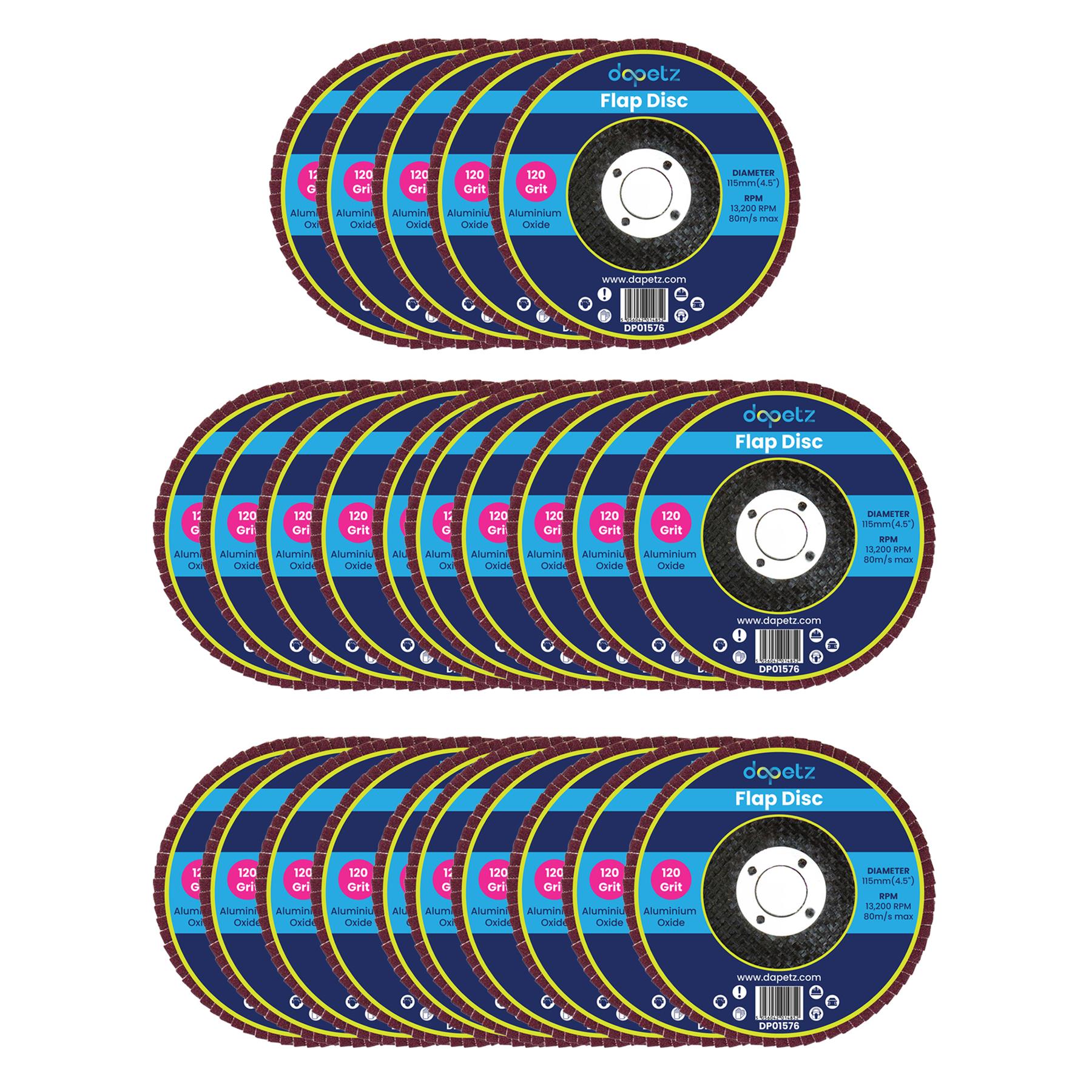 25pcs Flap Grinding Sanding Discs 115mm 4.5" 120 Grit Aluminium Oxide Angle Wheel For Bosch By Dapetz