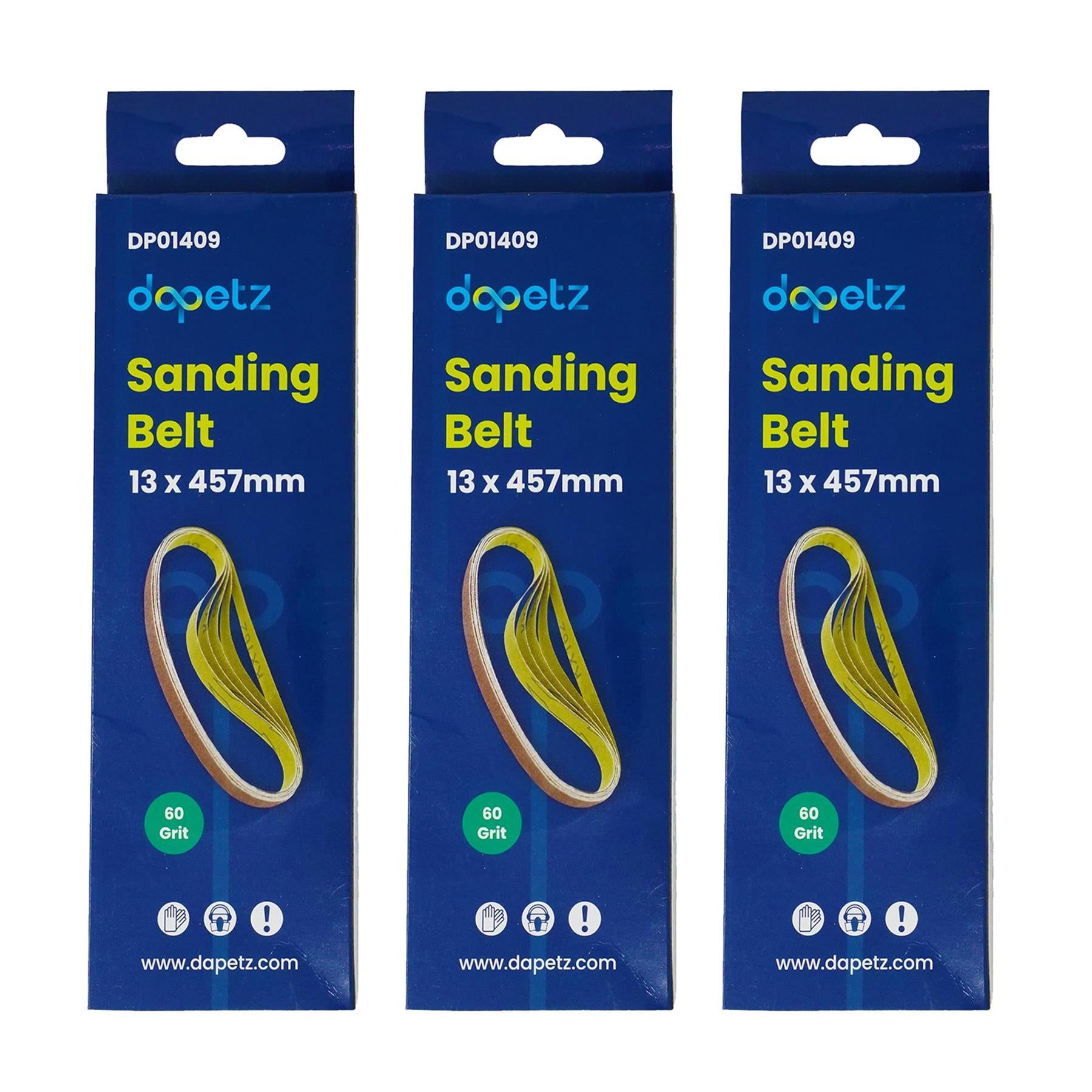 15 Powerfile Sanding Sander Belts 13mm X 457mm 60 Grit Medium Finger Sander Belt By Dapetz