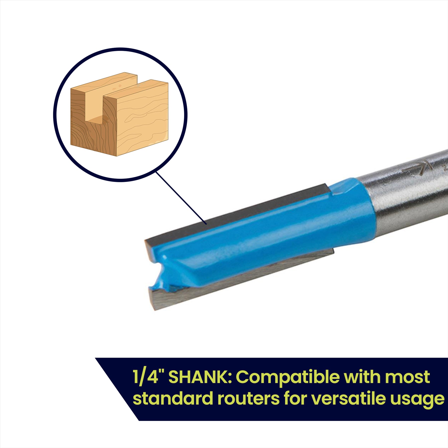 Straight 2 Flute Router Bit Cutter 1/4" Shank Carbide TCT Groove Metric 8 x 20mm