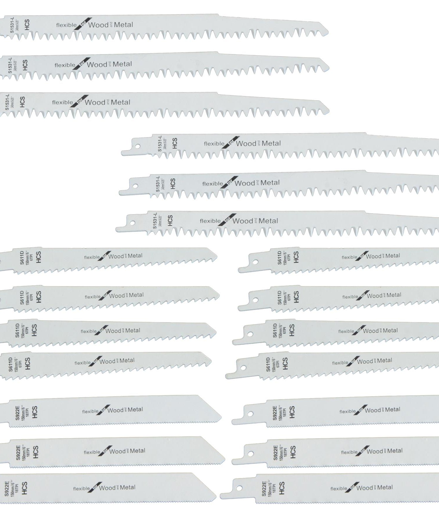 20x Reciprocating Saw Blades Wood Bi-Metal for Bosch Dewalt Makita 5,6,18 TPI  by Dapetz