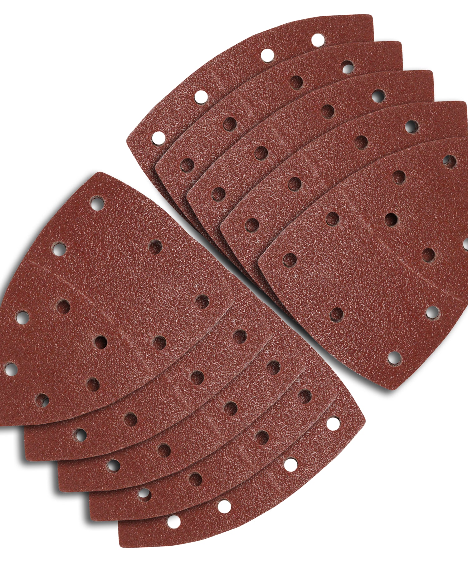 (Pack of 10) 40 Grit Hook & Loop Multi-Sander Sheets 102 x 62mm, 93mm, Punched Hole by Dapetz