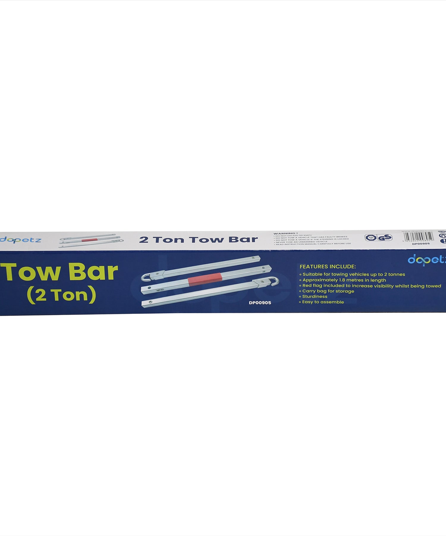 2 Ton 2000kg Towpole Car Van Recovery Towing Bar+ Damper Spring + Bag by Dapetz