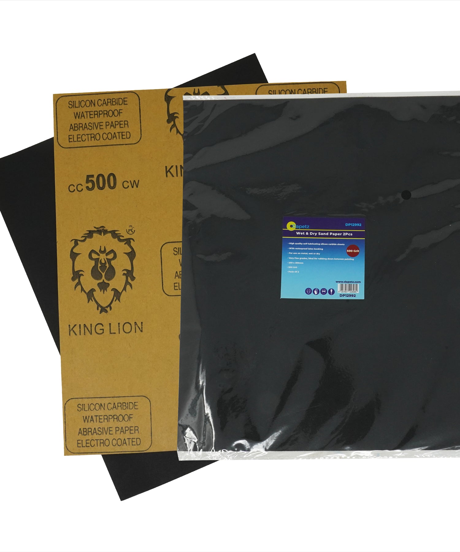 Wet And Dry Sandpaper 500 Grit Sand Paper 230 x 280mm Sanding Finishing A4 2Pcs By Dapetz