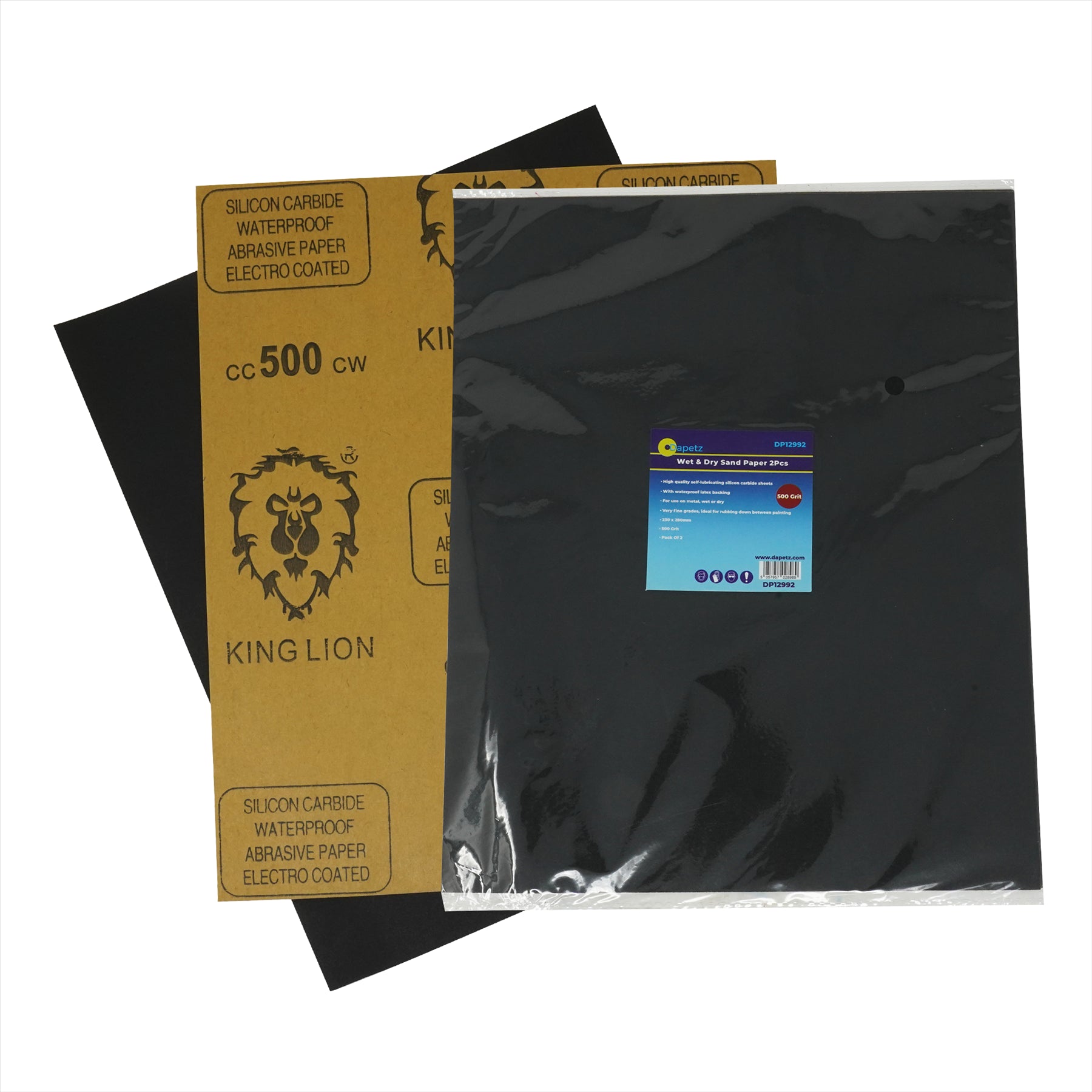 Wet And Dry Sandpaper 500 Grit Sand Paper 230 x 280mm Sanding Finishing A4 2Pcs By Dapetz