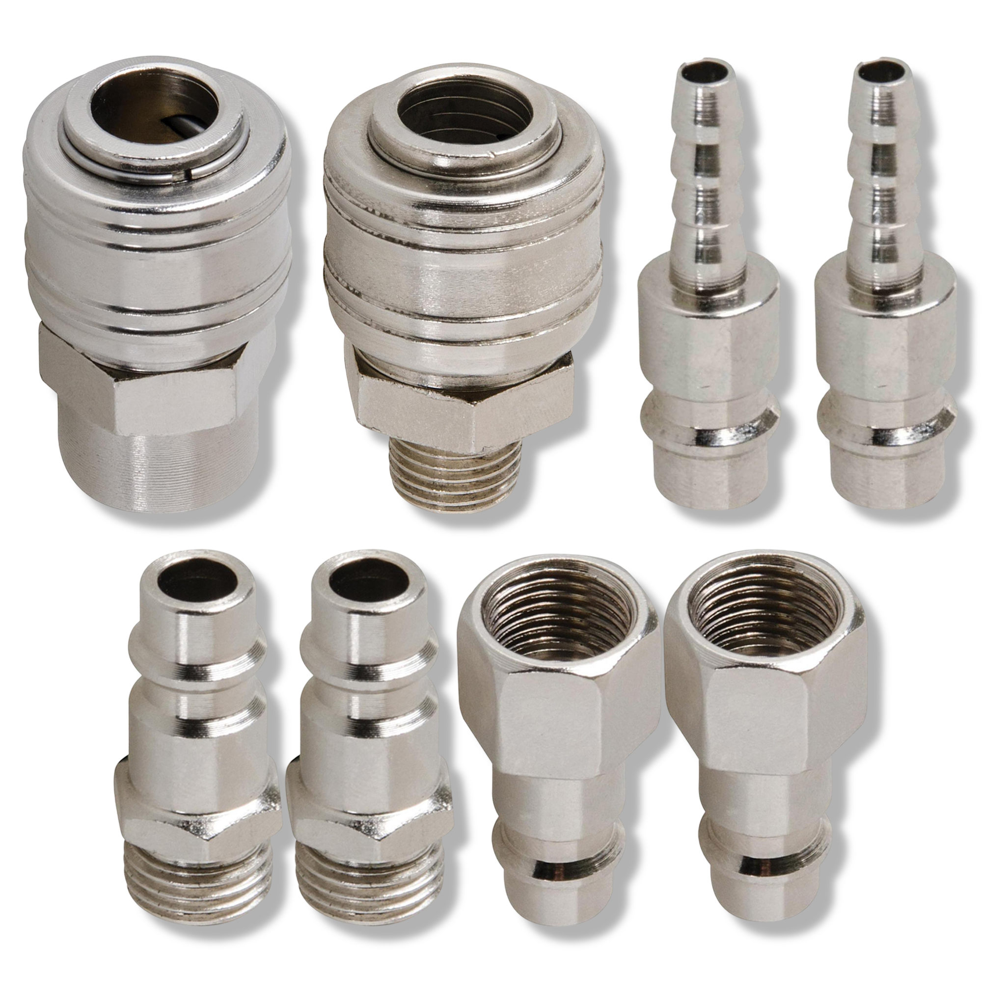 Euro Air Line Hose Quick Connector Bayonet 5 Pc Mixed Set 1/4 By Dapetz