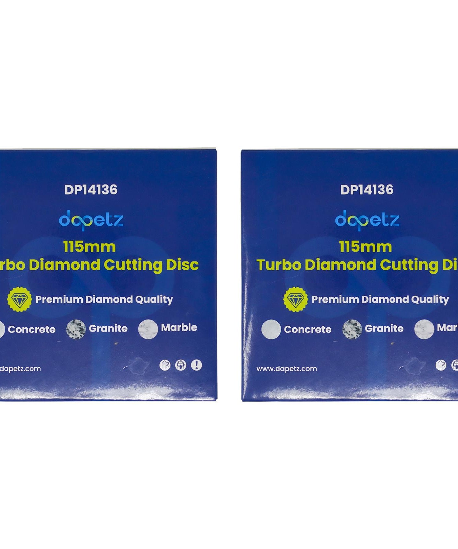 (Pack of 2) Angle Grinder Disc Thin Diamond Dry Cutting Disc Porcelain Tile Turbo 115mm 4.5" by Daptez