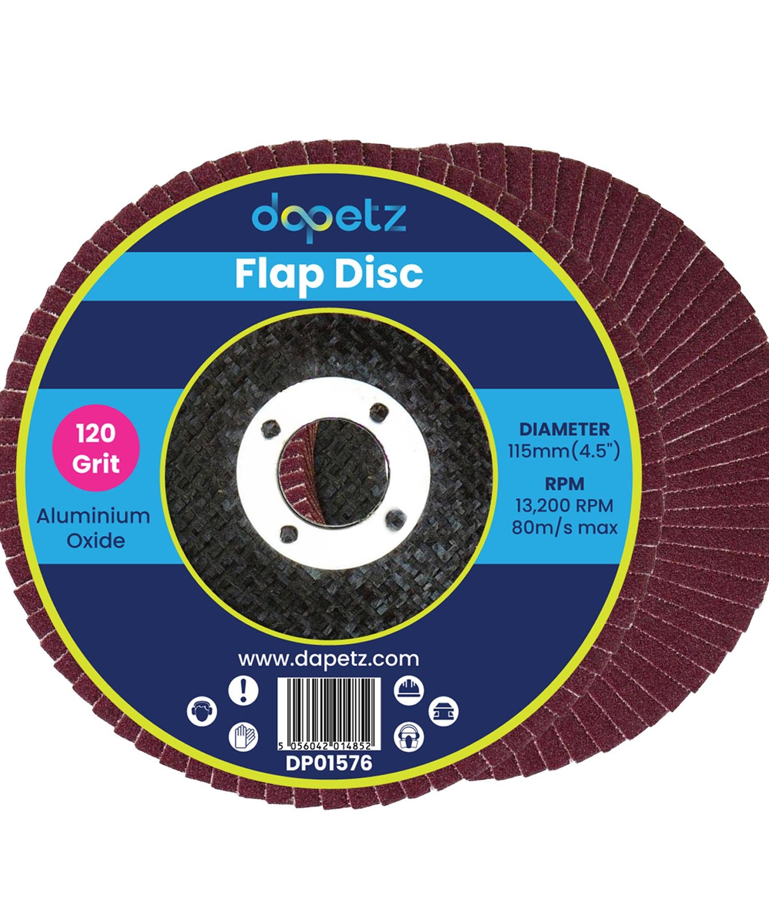 25pcs Flap Grinding Sanding Discs 115mm 4.5" 120 Grit Aluminium Oxide Angle Wheel For Bosch By Dapetz