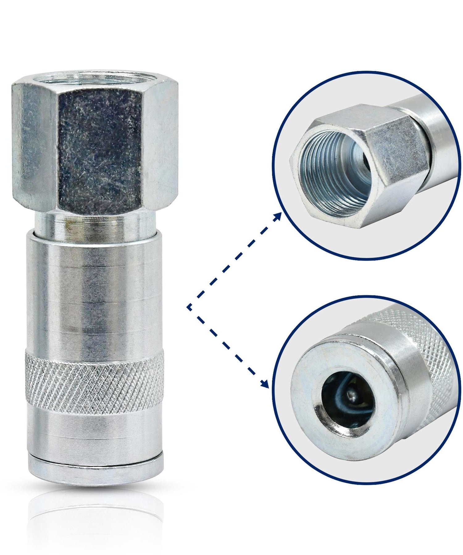 Vertex Air Line Fitting Quick Release Compressor Air Hose 1/2" Female Thread 2PC