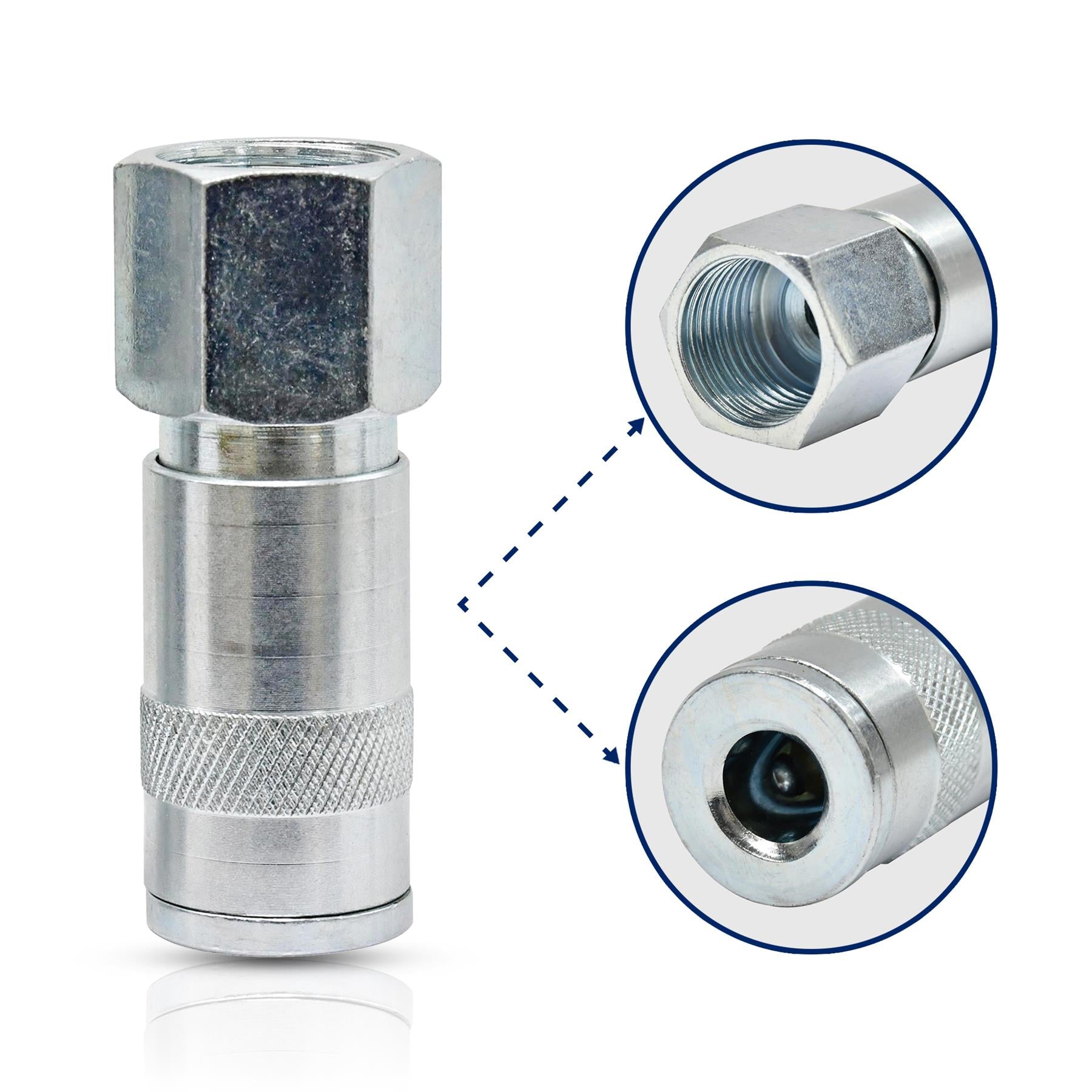 Vertex Air Line Fitting Quick Release Compressor Air Hose 1/2" Female Thread 2PC